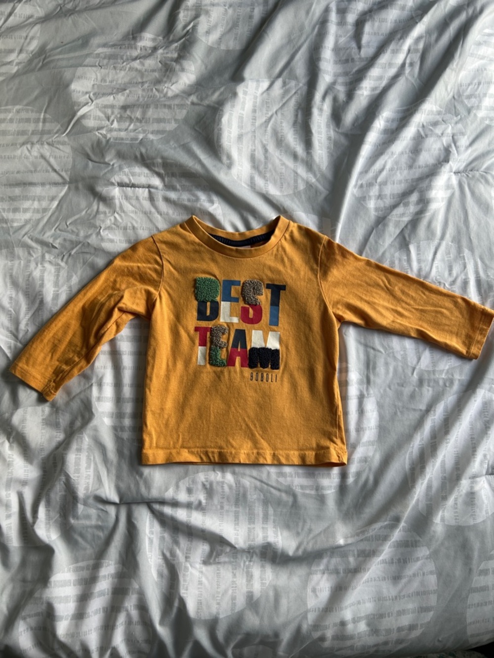 Kids' Mustard Long-Sleeve Tee - Best Team Graphic